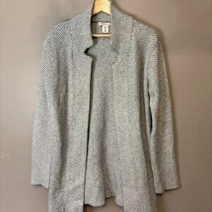 Sincerely Jules Womens L Chevron Viscose Open Front Knit Cardigan Sweater